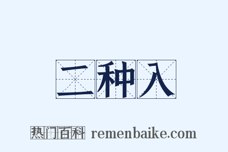 二种入是什么意思的图片